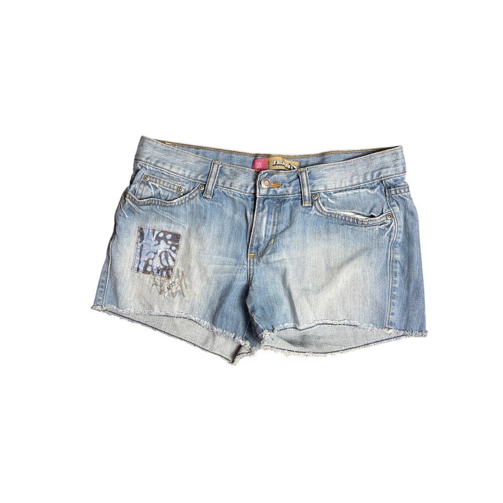 Old Navy Y2K patchwork ultra low rise denim jean shorts 8